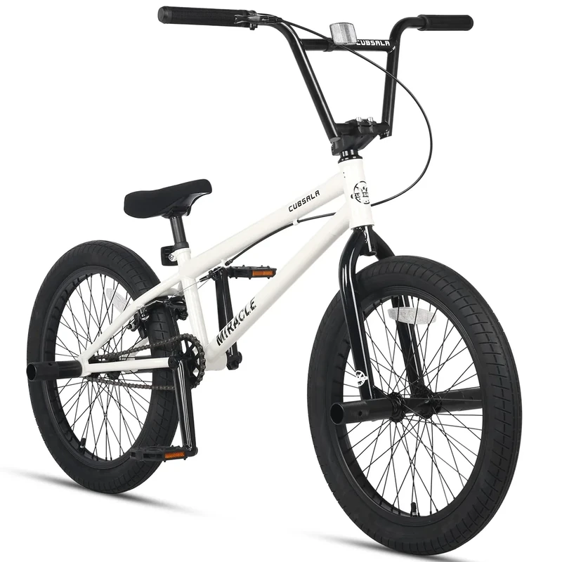 cubsala Miracle Cr-Mo Steel Frame 20 Inch Freestyle BMX Bike for Over 7 Years Old Kids and Beginner-Level Rider, Multiple Colors