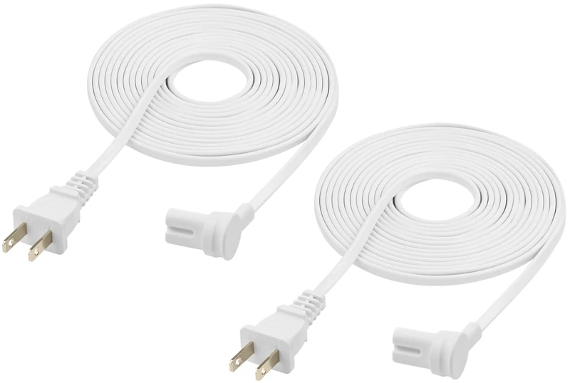 Vebner 2-Pack - Extra Long Power Cords Compatible with Sonos Era 100 and Era 300 Speakers (25-Foot, White)