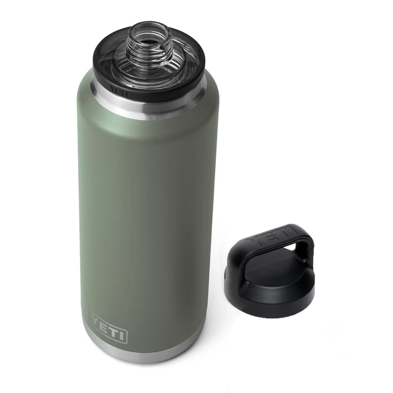 YETI Rambler 46 oz Bottle, Leakproof, Vacuum Insulated, Stainless Steel with Chug Cap, Camp Green