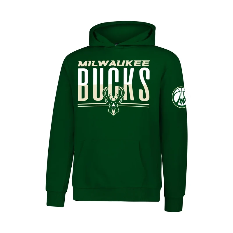 Ultra Game Boys' MVP Super Soft Pullover Hoodie Sweatshirt,Milwaukee Bucks,Team Color,10-12