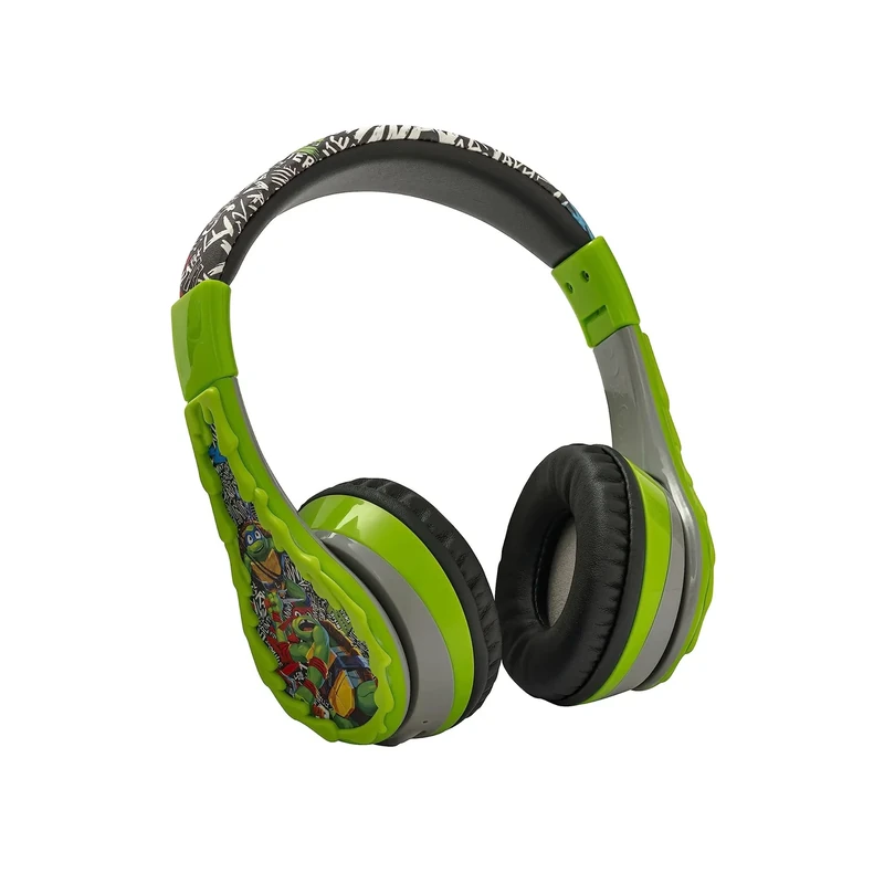 eKids Teenage Mutant Ninja Turtles Bluetooth Headphones for Kids, Wireless Headphones with Microphone, Includes Aux Cord (Ninja Turtles)