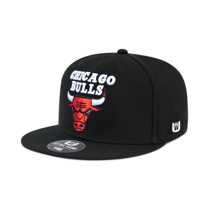 Ultra Game Men’s NBA Official Twill Snap Back Ultimate Baseball Cap Hat, Chicago Bulls, Black, One Size