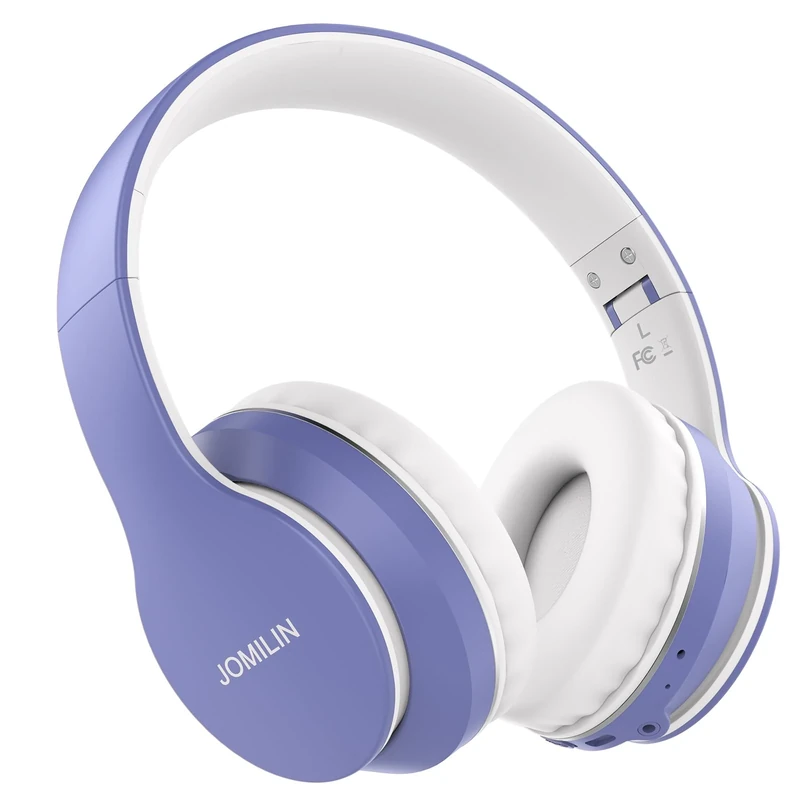 JOMILIN B9 Wireless Headphones Over-Ear, 60 Hours Playtime Lightweight Folding Hi-fi Stereo Bass Bluetooth Headset with Mic, Volume Control Headphones for iPad/Travel/Tablet/PC (Purple)