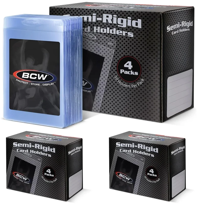 BCW Semi Rigid Card Holder #1 | 400 Pack | Semi Rigid Card Sleeves for Grading Submissions | Protective Holders for Sports & Trading Cards
