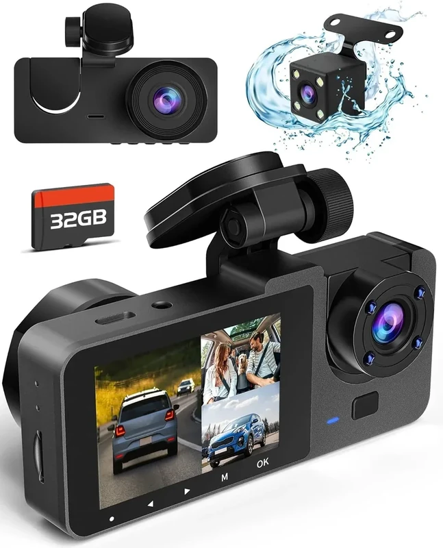 Azacvb 4K Dash Cam with 32GB Card - 170deg View, Night Vision IPS