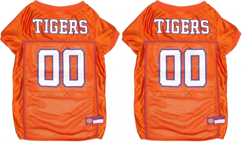 NCAA College Clemson Tigers Mesh Jersey for Dogs & Cats, X-Large. Licensed Big Dog Jersey with Your Favorite Football/Basketball College Team (Pack of 2)