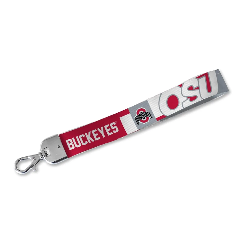 Rico Industries NCAA Ohio State Buckeyes Wrist Lanyard Key Chain, Cute Wristlet Strap Keychain Holder for Women Men Car Keys ID Badges Card Wallet Phone Camera