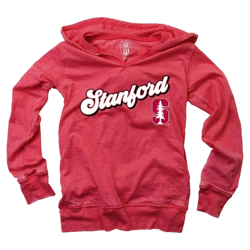 Wes and Willy NCAAA Girls V-Neck Hoodie Tee,Stanford Cardinal,12,Bullseye Red - Image 1