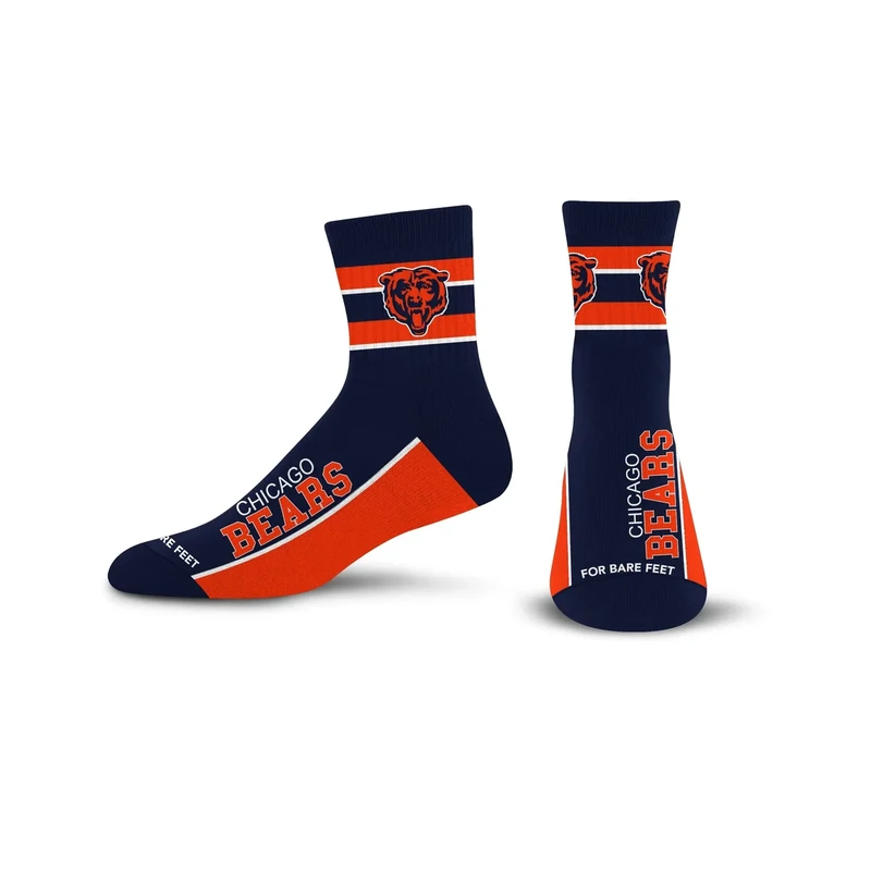 For Bare Feet NFL CHICAGO BEARS Lil' Deuce Quarter Sock Team Color Large