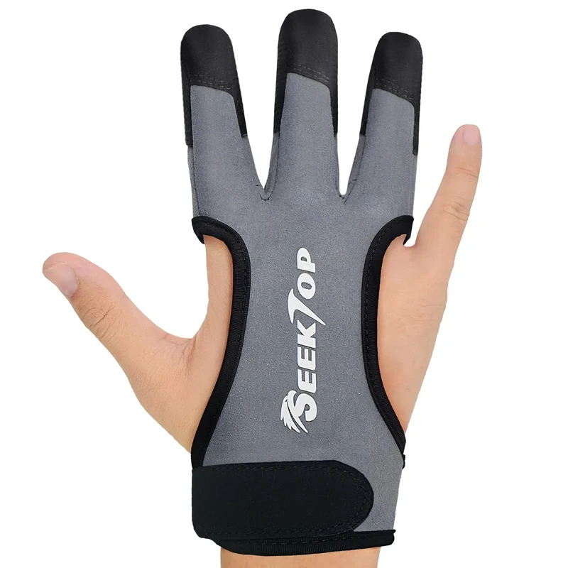 Seektop Archery Gloves Shooting Hunting Leather Three Finger Protector for Youth Adult Beginner