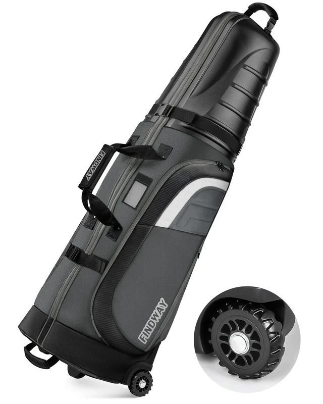 Findway Golf Travel Bags for Airlines with Wheels and ABS Hard Case Top, Protect Your Clubs, Waterproof 1680D Oxford Fabric and Oversize Tank Wheels, Lightweight and Easy to Maneuver