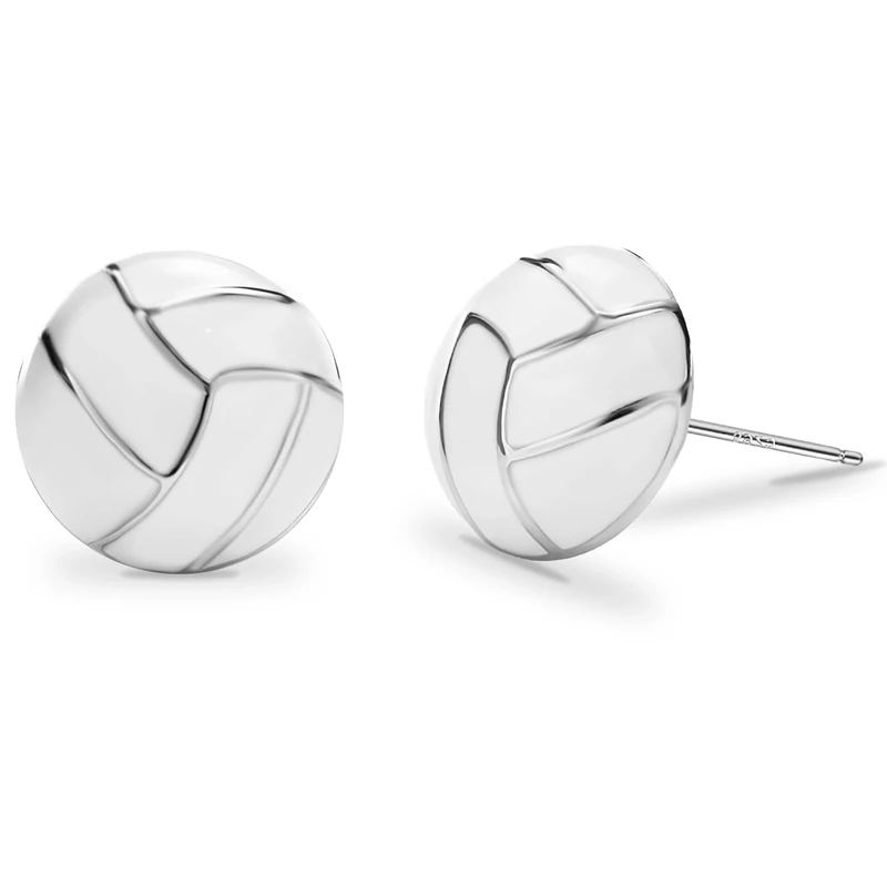 SmileBelle Sterling Silver Volleyball Earrings, Volleyball Stud Earrings Matching Sports Mom Shirts, Hypoallergenic Sports Jewelry Accessories for Sister Daughter as Teen Fans Game Day Gifts - Image 1