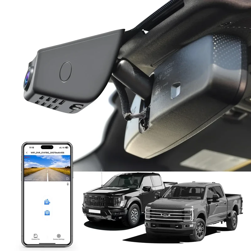 Mangoal F150 Dash Cam 4K Custom fit for Ford F150 2018-2025 F250/F350/F450 Super Duty 2020-2026 XLT Lariat King Ranch Raptor Limited Platinum(Model A), UHD 2160P Video, WiFi, App, 128GB Card