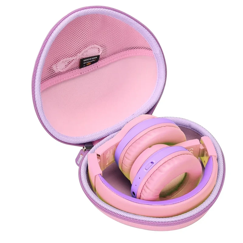 Aproca Pink Hard Storage Case, for iClever BTH12 / iClever BTH20 Kids Bluetooth Headphones - Image 1