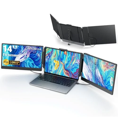 APILDELLA 14" Laptop Extender - 1080P FHD USB-C HDMI Portable Monitor