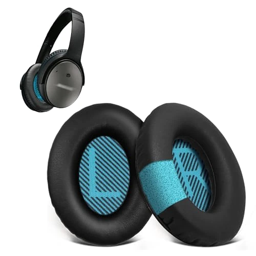 Replacement Ear Pads for Bose QuietComfort 35 35 II 15 25(qc 35 25 15/QC35 ii), Headphone Ear Covers, High Density Memory Cotton, Soft Leather, Adaptive Noise Isolation Headphones Pads Cushions
