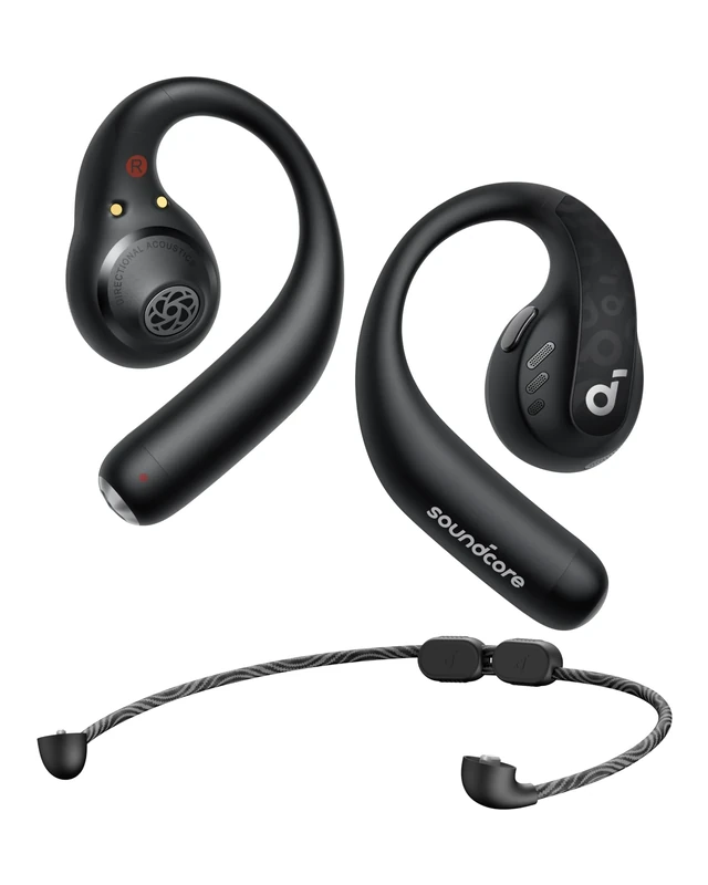 Soundcore by Anker AeroFit Pro Open-Ear Headphones, Ultra Comfort, Secure Fit, Ergonomic Design, Rich Sound with LDAC, Bluetooth 5.3, IP55 Water-Resistant, 46H Playtime, App Control, Wireless Earbuds