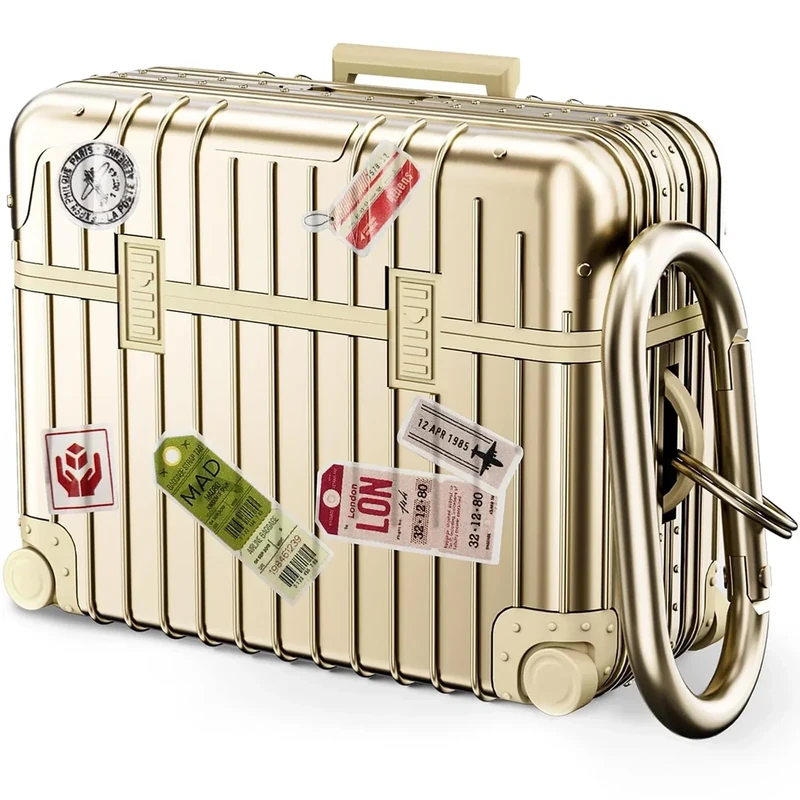 KOREDA Compatible with AirPods Pro 2nd/1st Generation Case Cover, Cute Funny Suitcase Design Case for Airpods Pro 2nd/1st Gen, Fashion Protective Hard Case for Women Men with Keychain