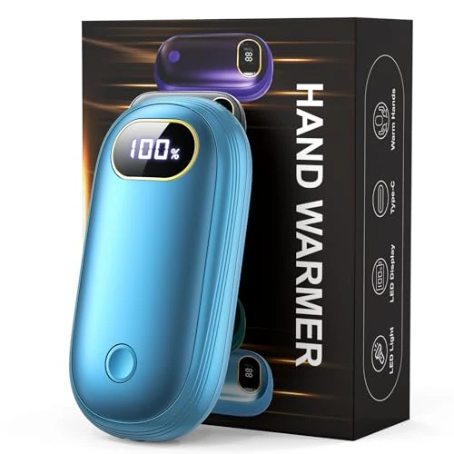 Hand Warmers Rechargeable, 7000mAh Single/Double Sided 17Hrs Max 131℉ 4 Levels Heating USB Reusable Electric Portable Handwarmers for Hunting, Golf, Camping, Women