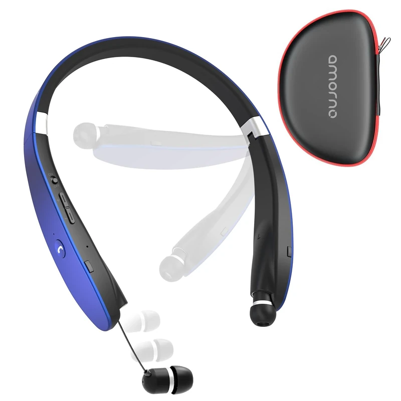 AMORNO Bluetooth Headphones - Sweatproof, Noise Cancelling, Blue