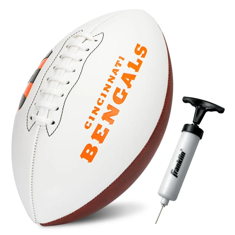 Franklin Sports NFL Cincinnati Bengals Autograph Football - Official Size White Panel Souvenir Football for Autographs + Signatures - NFL Team Fan Shop Memorabilia Ball for Display