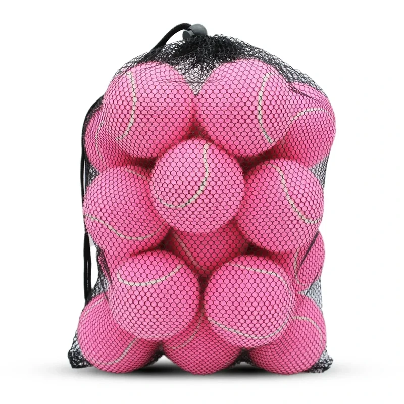SHYUJAJIE Tennis Balls, 20 Pack Training Tennis Balls,High Elasticity Practice Tennis for Beginner, Exercise Playing Balls for Pet Dog (Pink)