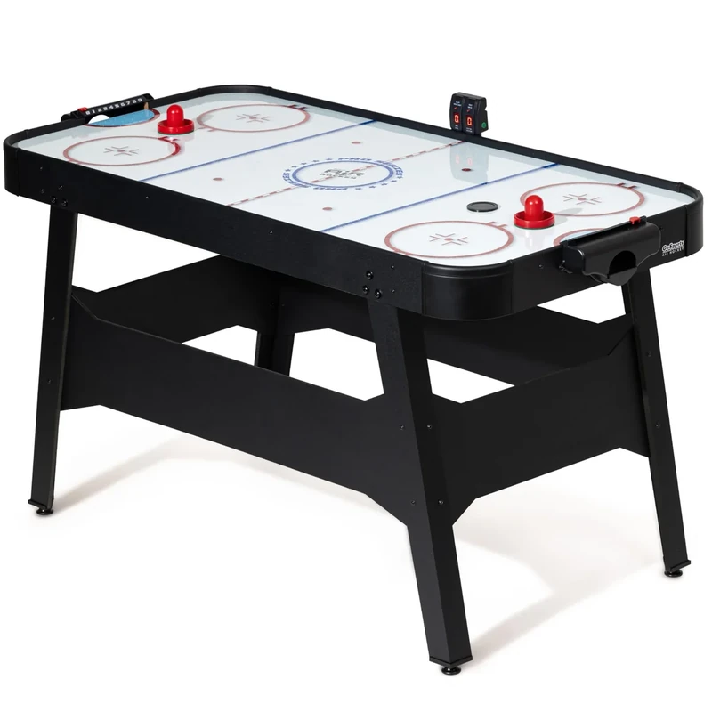 GoSports 54 Inch Air Hockey Arcade Table for Kids & Adults - Includes 2 Pushers, 3 Pucks, AC Motor, and LED Scoreboard