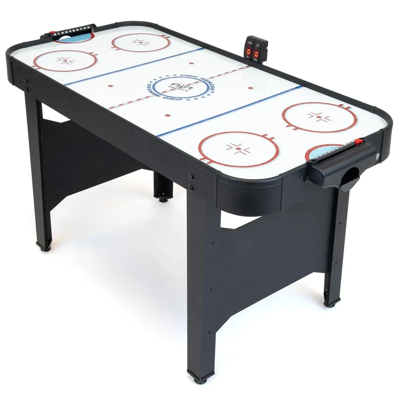 GoSports 48 Inch Air Hockey Arcade Table - Includes 2 Pushers, 3 Pucks, AC Motor, and LED Scoreboard - Black
