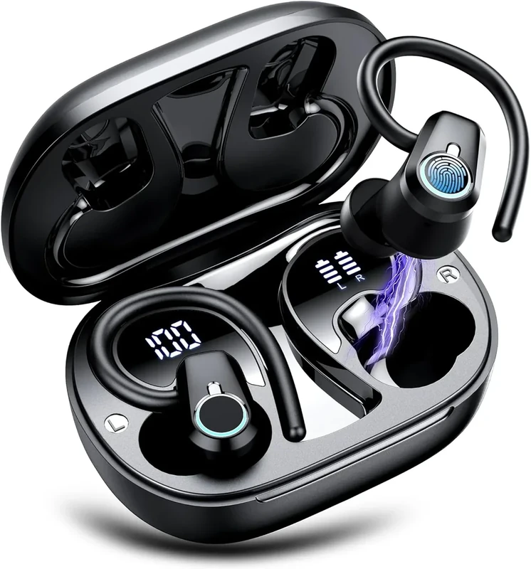 Poounur Wireless Earbuds 2023 Bluetooth 5.3 - 50H Battery, Earhooks, IP7