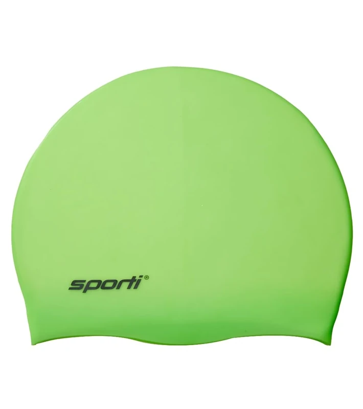 Sporti Solid Neon Silicone Swim Cap - Neon Green