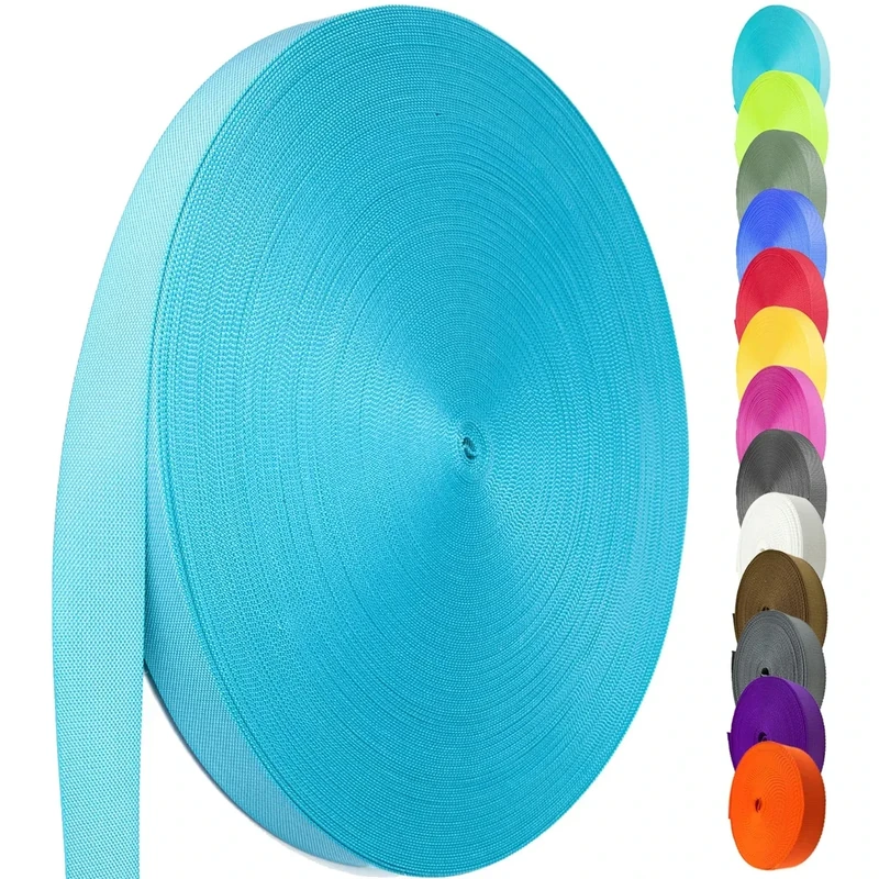 Nylon Webbing 1 Inch, Heavy Duty Nylon Webbing Strap 12 Yard,Durable Strapping for Indoor or Outdoor Gear, DIY Crafting, Repairing (Sky Blue, 1"-12 Yard)