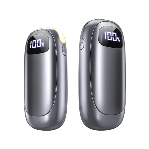 Hand Warmers Rechargeable, Electric Dual-Sided Heating with LED Display & Flashlight, Max 127℉, 13Hrs Long Lasting Pocket Heater for Raynauds, Golf, Hunting, Camping, Birthday Gifts for Men Women