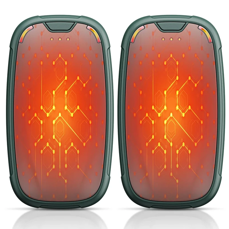 Hand Warmers Rechargeable 2 Pack, 3-Settings Rechargeable Hand Warmer, AI Smart Heating, Pocket Portable Electric Hands Warmer, Magnetic Handwarmers, A Winter for Loved Ones, Green