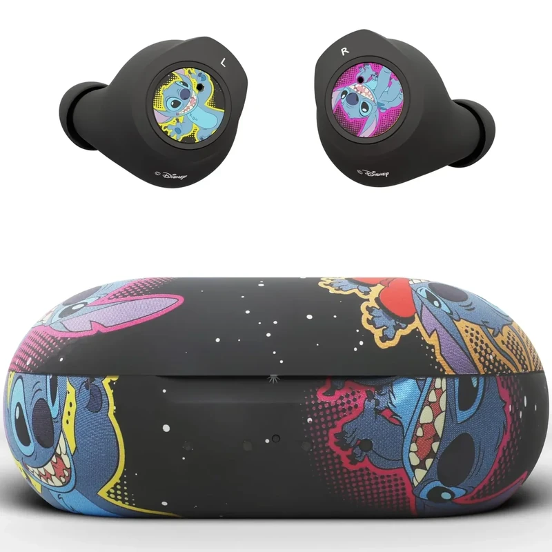 iJoy Disney Lilo & Stitch Bluetooth Earbuds - 30h Playtime, Mic, Case