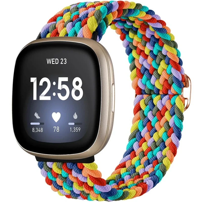 Maledan Braided Stretch Band for Fitbit Sense, Versa 3, Versa 4 & Sense 2