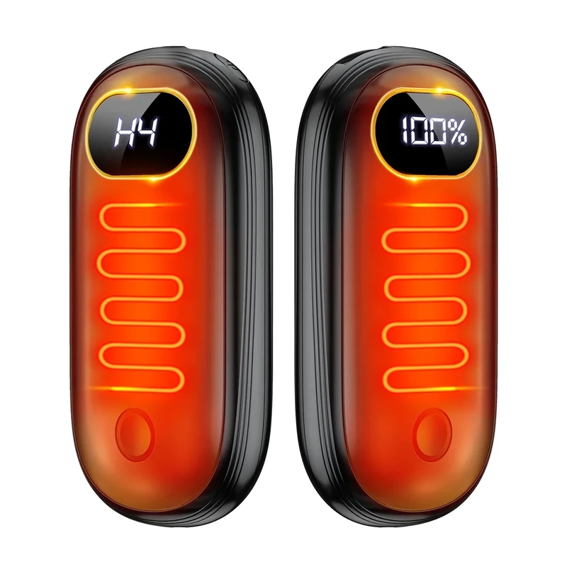 Hand Warmers Rechargeable - Electric Hand Warmers 2 Pack with Dual-Sided Heating for 15Hrs Warmth, LED Display & Flashlight, Hunting Essentials, Gifts for Christmas Man Women Raynauds Golf