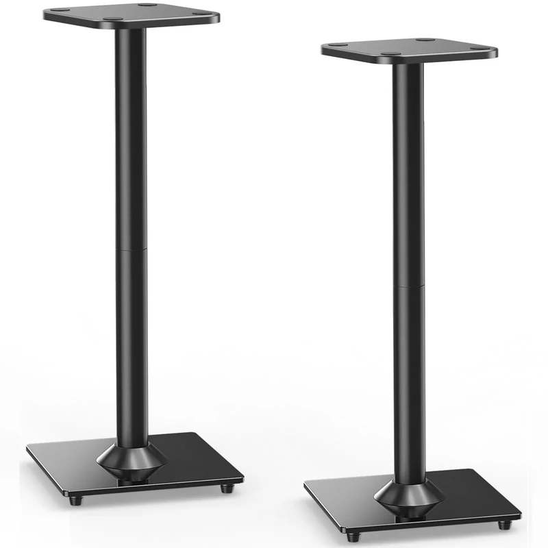 ELIVED Universal Speaker Stand Pair, 31 Inch Height Bookshelf Speaker Stands for Satellite Speaker Large Speaker Up to 22 lbs, Surround Sound Speaker Stand with Cable Management, Black, YD5022