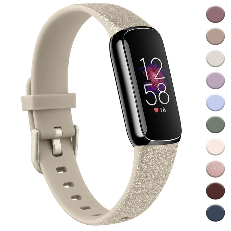 AK Soft Silicone Sport Band for Fitbit Luxe - Large Champagne Gold