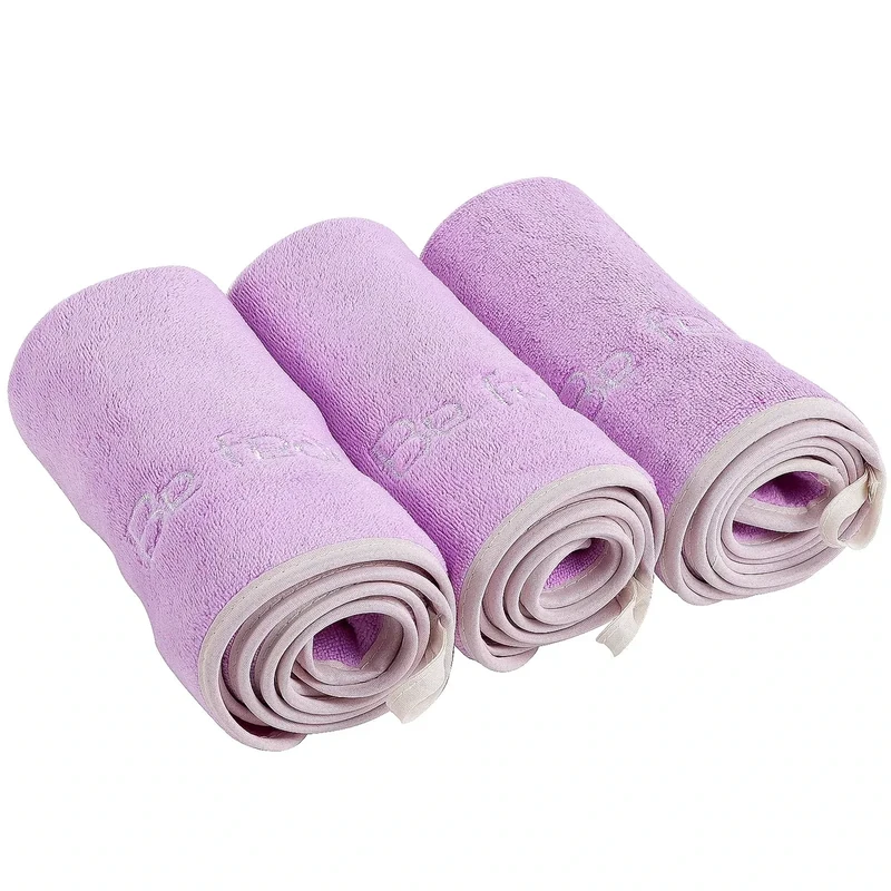 Xoofewal Microfiber Gym Towel Set for Men Women, Super Soft and Quick-Drying Towels for Fitness, Yoga, Cycling, Swimming (Purple, 3 Pack)