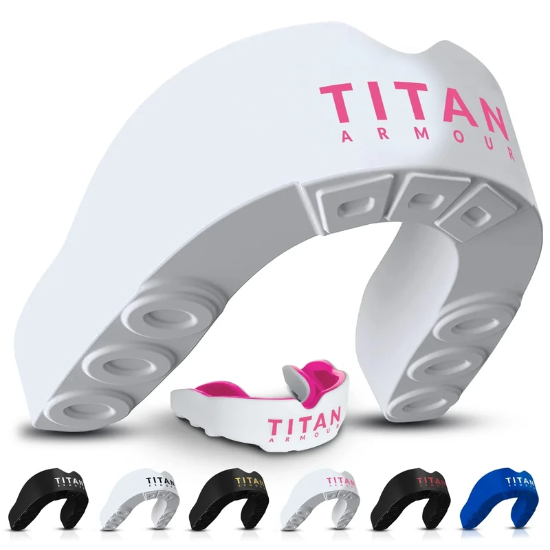 Titan Armour® Mouth Guard Boxing | Premium Dual-Layer | Case Included | Adult & Youth Custom-Fit Mouthpiece | Boil & Bite Mouthguard for Men: Football, MMA, Hockey, Lacrosse, BJJ, Basketball