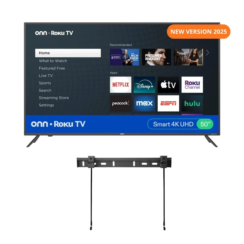 ONN 50-Inch 4K HDR10+ Smart TV - Free Wall Mount, Wi-Fi, Alexa Renewed