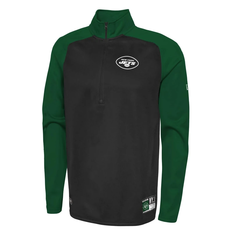 Outerstuff NFL Men's New York Jets Performance 1/4 Zip Pullover Fleece Top, O-Line Size M