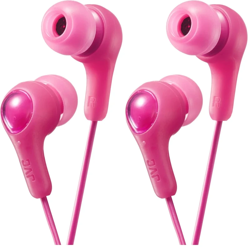 JVC Gumy Pink Earbuds - Powerful Sound, Secure Fit, 3.5mm Wired - Image 1