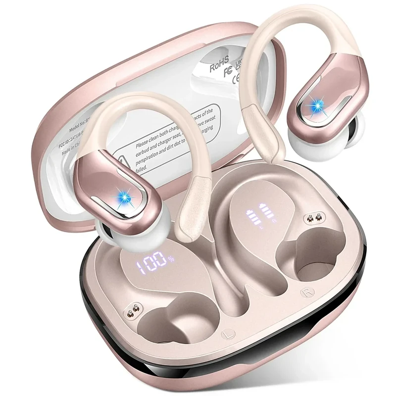 Ltinist Rosegold Wireless Earbuds - 75H, Bluetooth 5.4 IP7 Waterproof