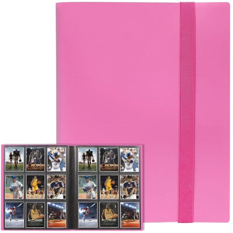 GEAoffice Card Binder 9 Pocket, 360 Pockets Trading Card Album Folder for Standard Cards, Side Loading Collection Folder for MTG, TCG, Sports (Rose Pink)