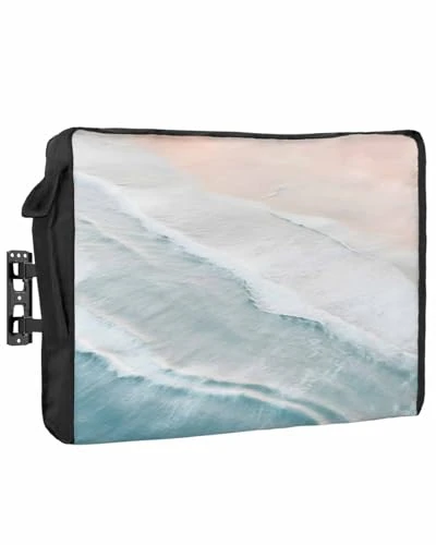 DecorLovee Outdoor TV Cover - Waterproof 80-85 Inch - Aqua Beige