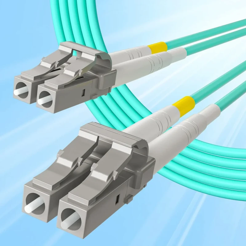 10Gtek Fiber Patch Cable - LC to LC OM3 10Gb/Gigabit Multi-Mode Jumper Duplex 50/125μm LSZH Fiber Optic Cord for SFP Transceiver, Aqua, 4-Meter(13.1ft), 2-Pack