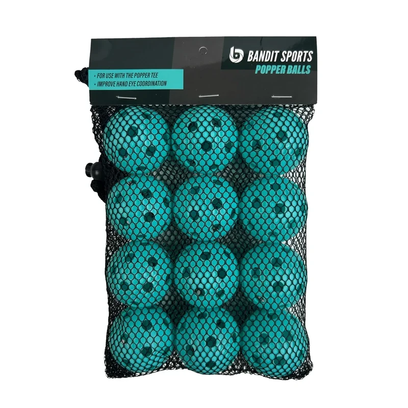 Bandit Sports Popper Mini Plastic Baseballs, Made of Impact Resistant and Rebounding Material, Practice Baseballs for Baseball & Hitting Ball Training (Pack of 12 Mini Baseball Training Balls)