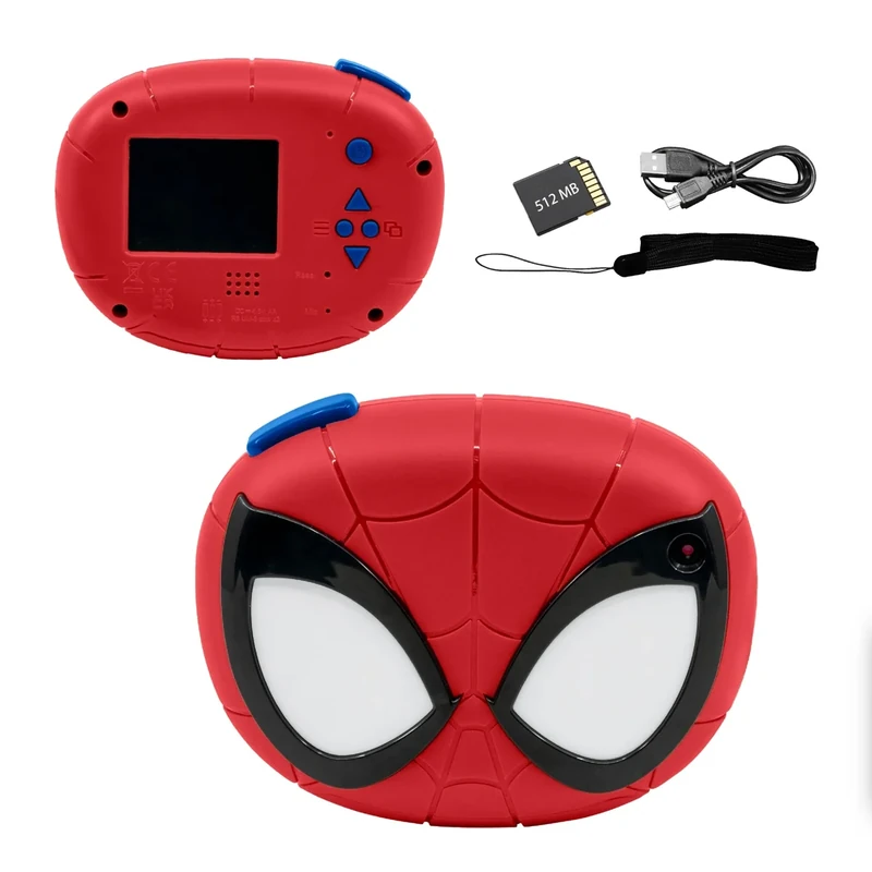 ekids Spiderman Kids Camera with SD Card, Digital Camera for Kids with Video Recording, Built-in Digital Stickers (Spiderman)