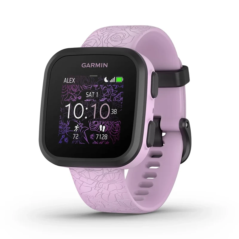 Garmin Bounce Kids Smartwatch - Lilac Floral, Two-Way Text & Voice